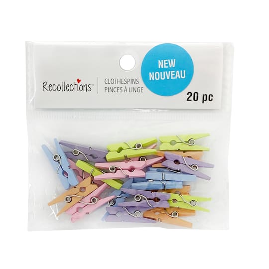 12 Packs: 20 ct. (240 total) Mini Pastel Clothespins by Recollections&#x2122;